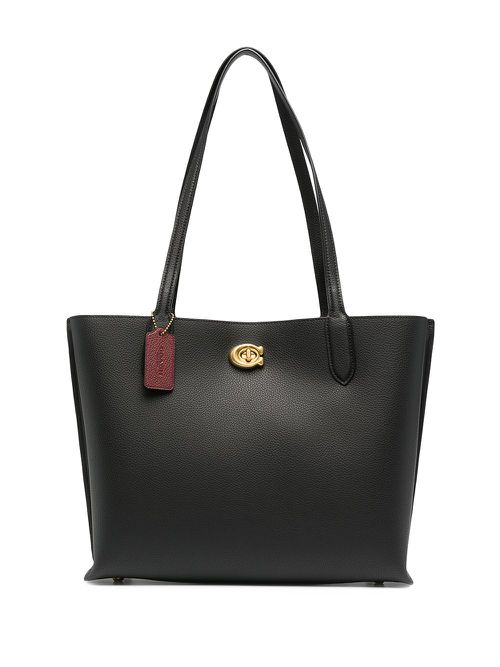 Oversized leather tote bag - Black