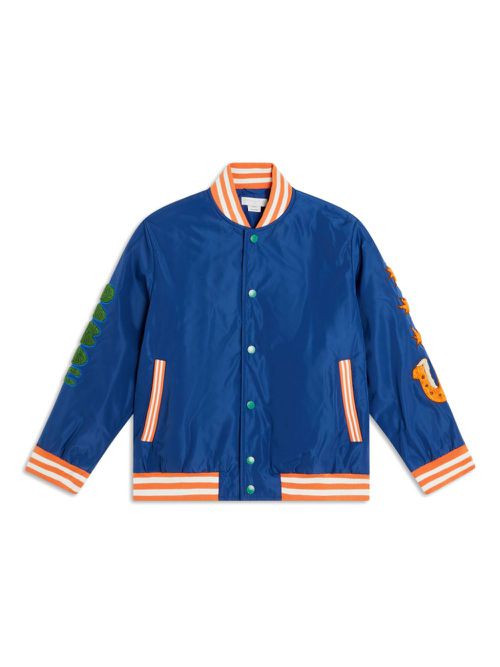Graphic-print bomber jacket - Blue