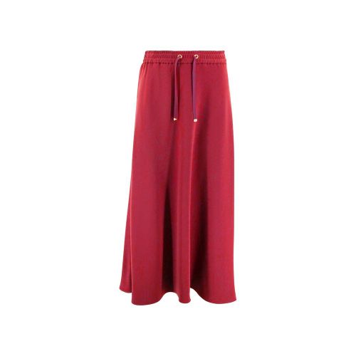 Flared Acetate Skirt — Red