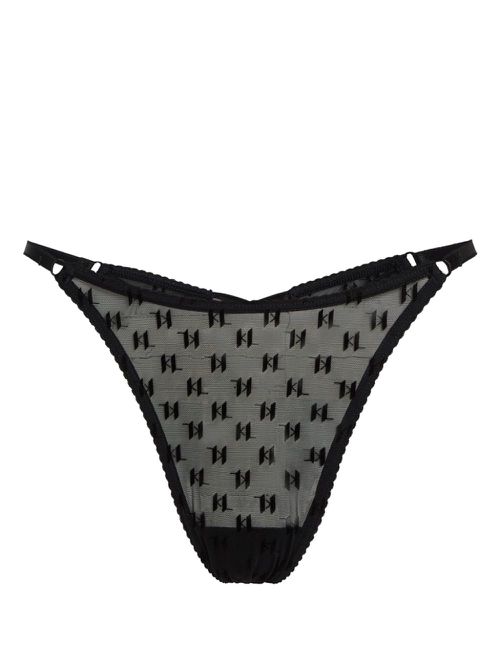 KL Monogram thong - Black