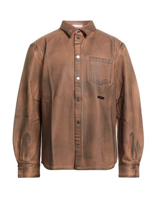 Man Shirt Camel Size L Cotton