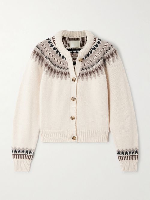 Clarke Fair Isle Wool-blend Cardigan - Cream
