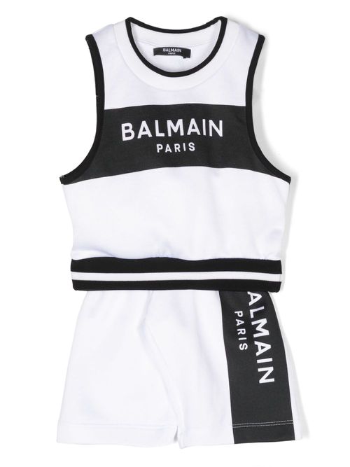 Logo-print shorts set - Black