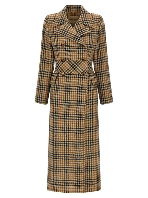 Houndstooth Wool Coat