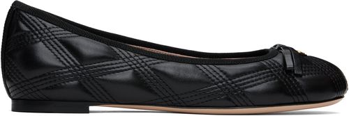 Valentino Garavani Black Quiltie 67 Ballerina Flats
