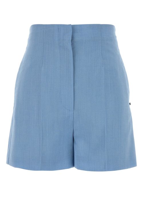 Virgin Wool Blend Bermuda Shorts — Blue