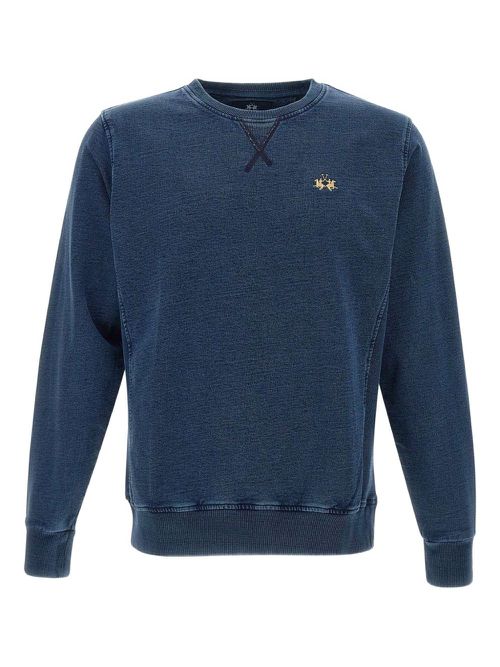 Embroidered crew-neck sweatshirt - Blue