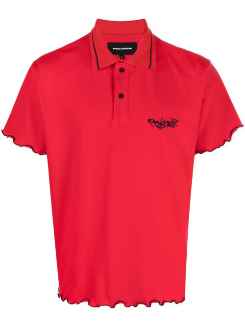 Lettuce-edge polo shirt - Red