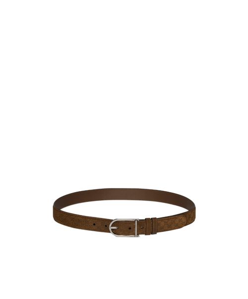 Reversible belt with rounded buckle