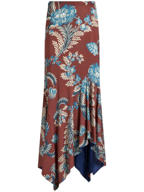 Printed jersey maxi skirt - Red