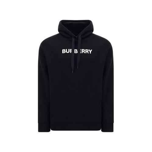 Logo-Print Cotton Hoodie — Black