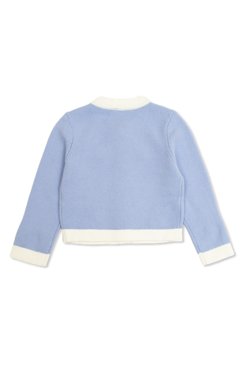 Cardigan With Shimmering Appliqués, Unisex, Blue