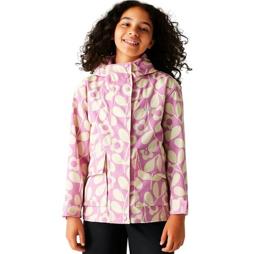 Regatta Kids Unisex Childrens/Kids Orla Kiely Swing Jasmine Flower Waterproof Jacket Lilac Cream - Pink & White - 11-12Y