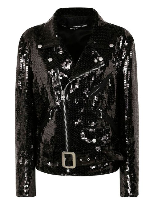 Junya Watanabe sequinned biker jacket - Black