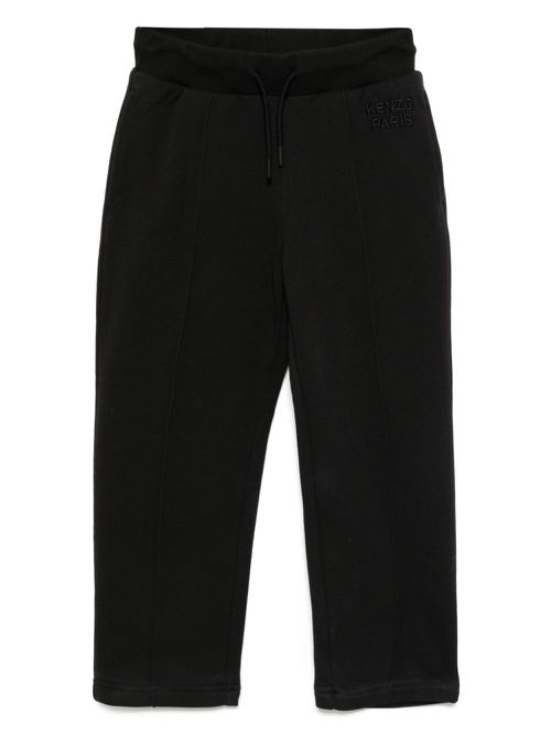 Logo-embroidered trousers - Black