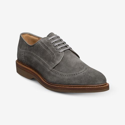 Winston Verse Wingtip Oxford Dress Shoe in Grey Suede