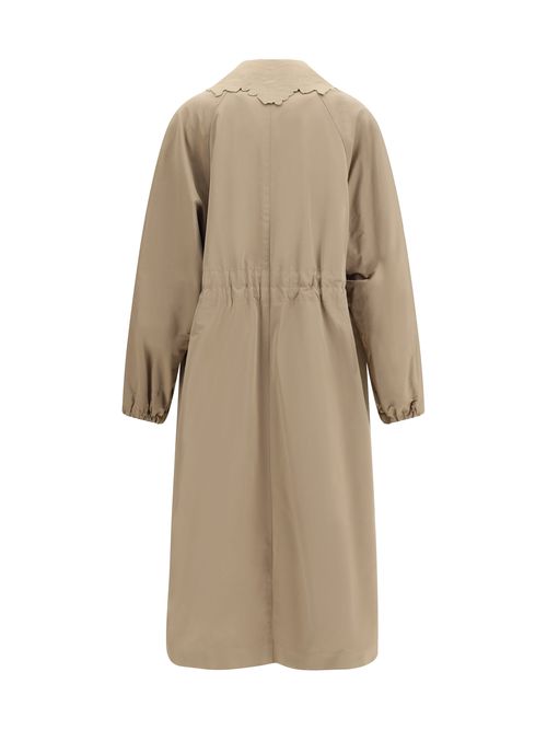 Ottoman Polyester Trench Coat — Taupe