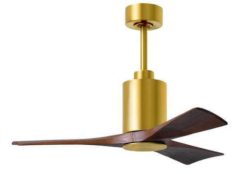 Patricia 6-Speed " Ceiling Fan w/ Integrated Light Kit in Brushed Brass with Walnut Tone blade