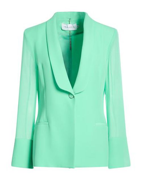 Woman Blazer Green Size 6 Polyester, Elastane