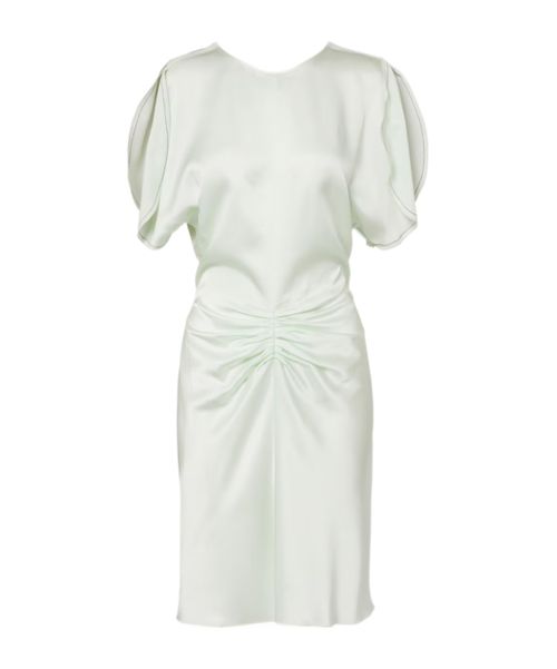 Gathered satin minidress