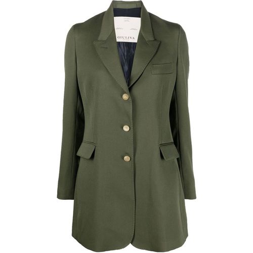 Giuliva Heritage Blazer de chasse à poitrine simple avec ceinture en cuir