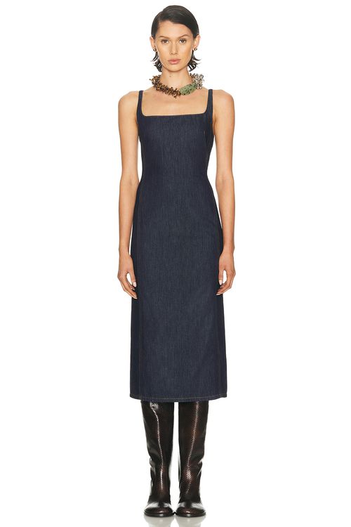 Dries Van Noten Debano Dress in Indigo - Blue. 40 also