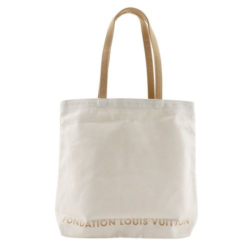 Louis Vuitton White Canvas Tote Bag Pre-Owned