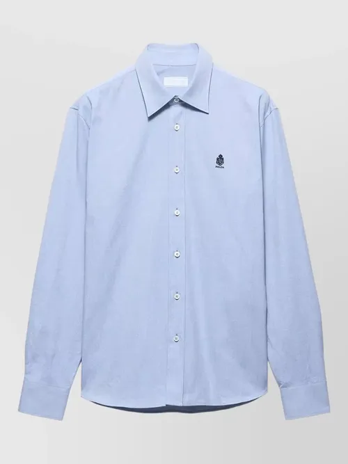 Prada - cotton shirt regular fit rounded he