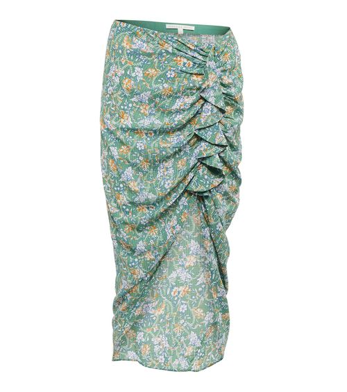 Veronica Beard Hazel floral asymmetric midi skirt
