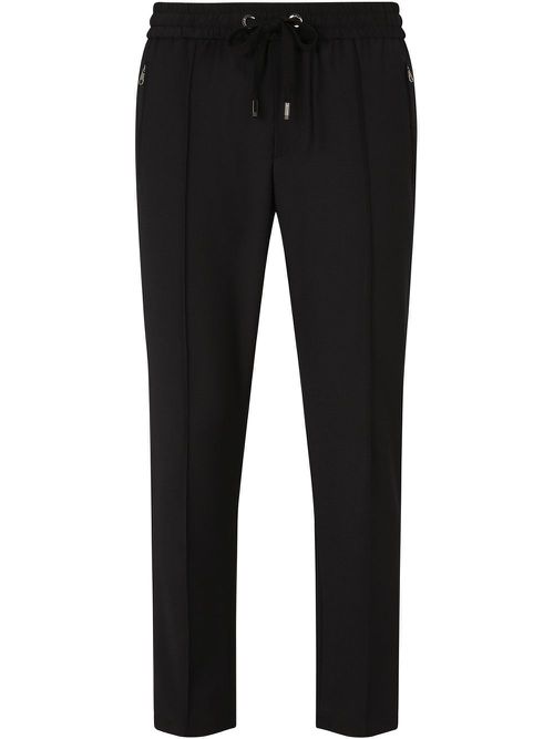 Tapered drawstring trousers - Black