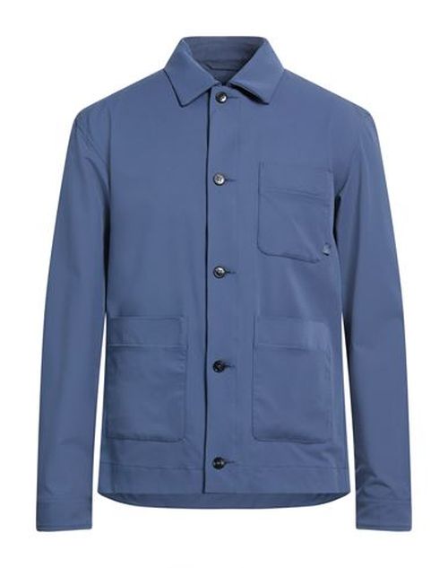 Man Jacket Slate blue Size L Nylon, Elastane