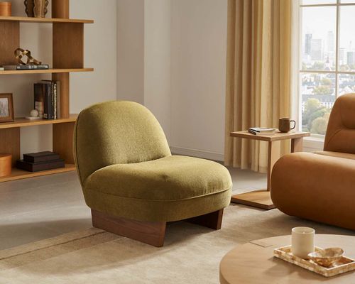 Ingrid Chair, Performance Mixed-Yarn Chenille, Olive Green
