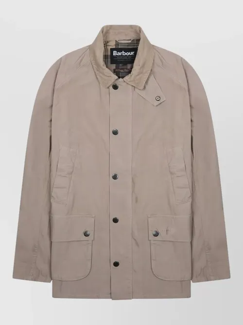 Barbour - coat collar detail and front pocket