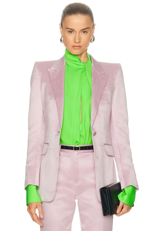 TOM FORD Duchesse Single Breasted Jacket in Orchid Pink - Pink. 34 also in