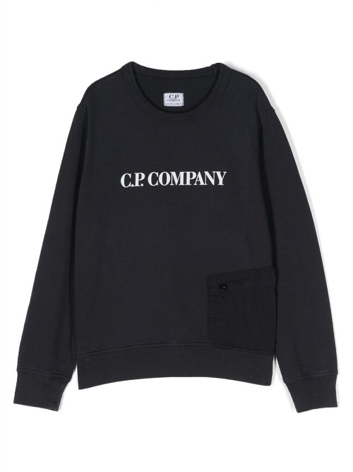 Logo-print cotton sweatshirt - Blue
