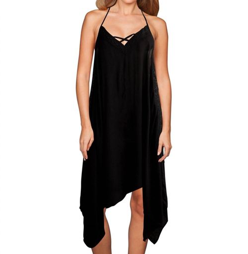 V Neck Beach Dress In Black