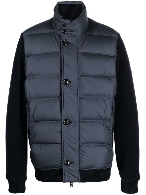 Panelled down padded jacket - Blue