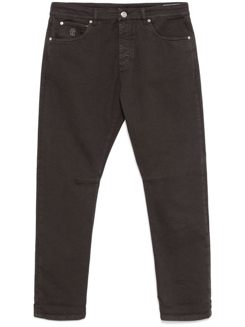 Garment-dyed jeans - Brown