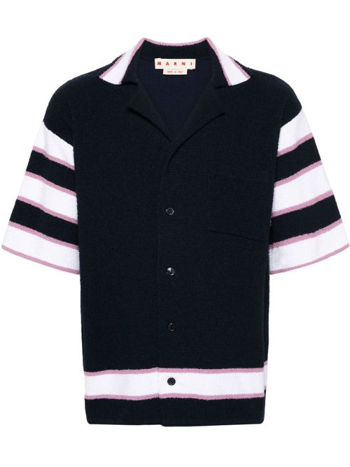 Terry-cloth bowling shirt - Blue