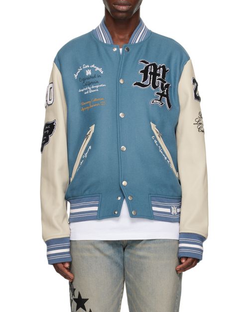 Patch-detail varsity jacket
