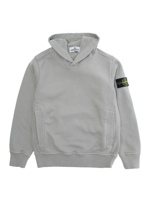 Logo-Patch Cotton Hoodie — Gray