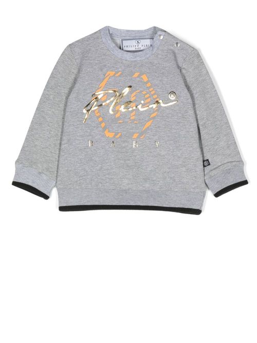 Logo-print cotton sweatshirt - Grey