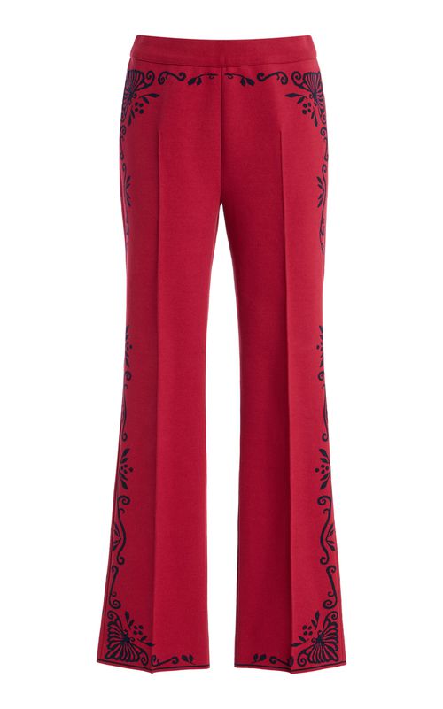 Scroll Cotton-Blend Cropped Flared Pants - Moda Operandi