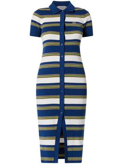 Striped knitted midi dress - Blue