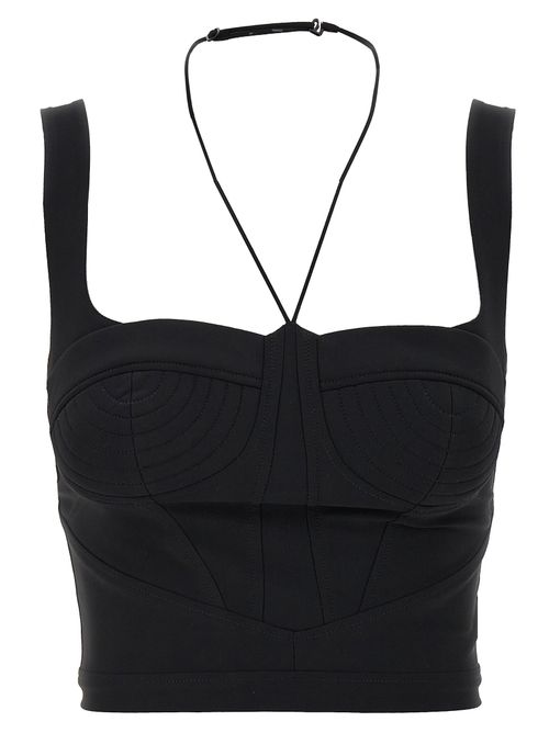 Bustier Stretch Tank Top — Black