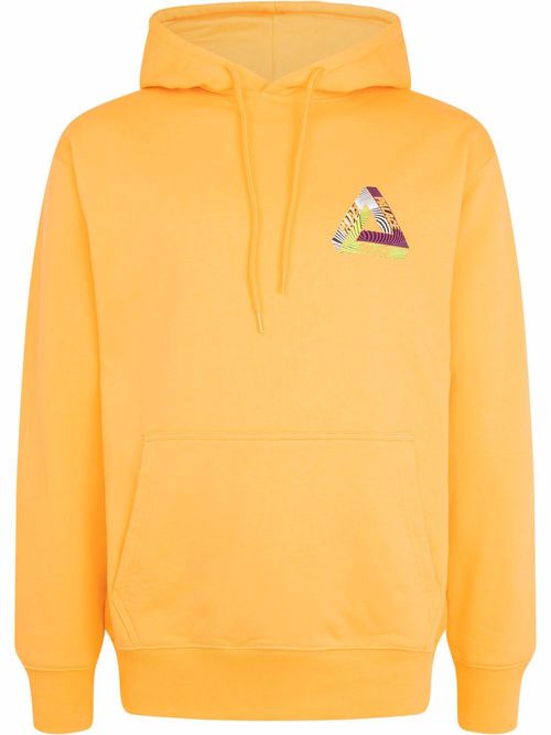 Tri-Tex logo-print hoodie - Yellow