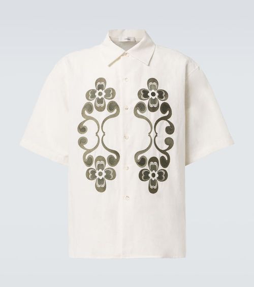Reflection embroidered bowling shirt