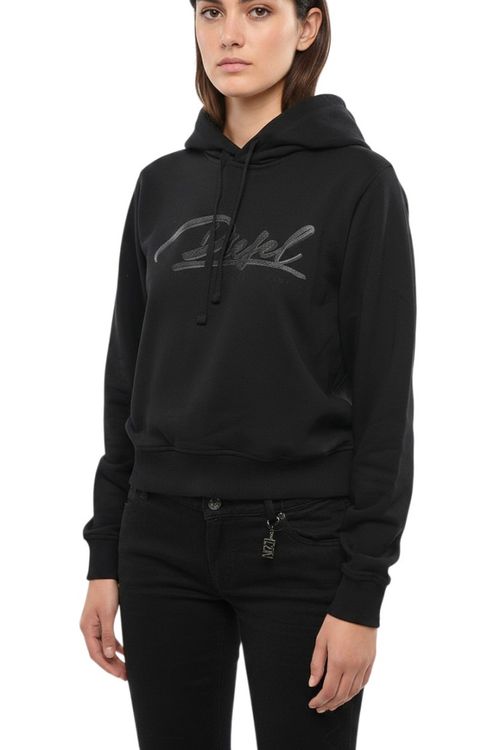 Black Logo Hood Sweatshirt