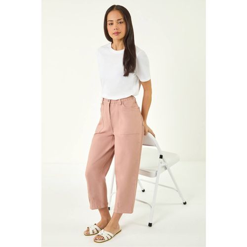 Roman Womens Petite Pocket Front Cropped Jeans - Pink