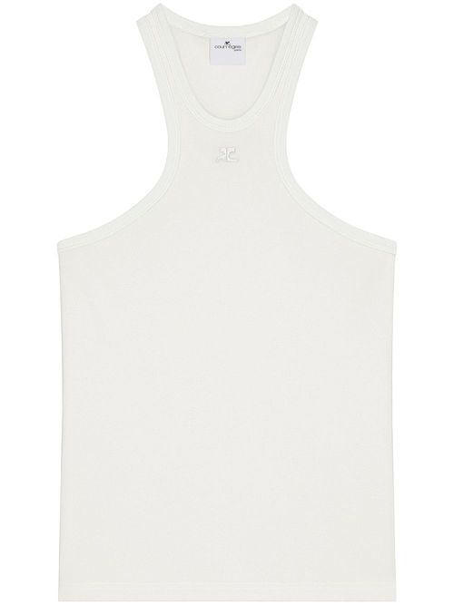 Scuba-jersey tank top - White